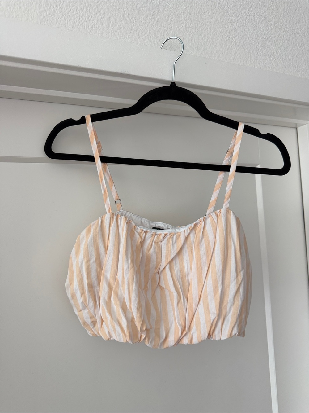 wild fable Peach and White Striped Crop Top